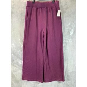 And Now This Women's Deep Eggplant Wash Wide-Leg Pull-On Pants SZ 2XL